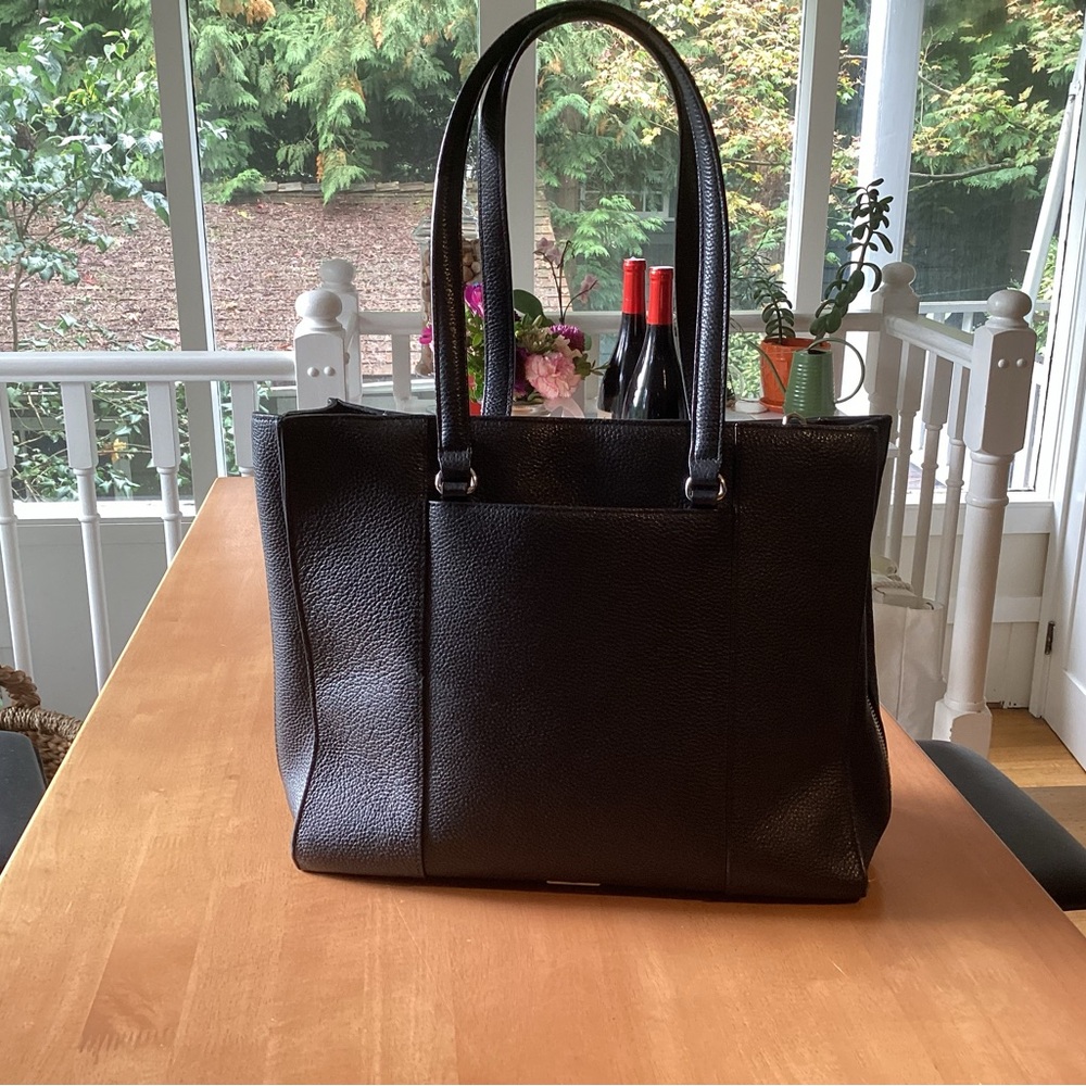 Rebecca Minkoff Elegant Black Leather Tote Bag